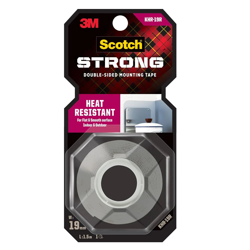 Scotch® KHR19 Super Heavy Duty Heat Resistant Mounting Tape Grey 19MMX1.5M