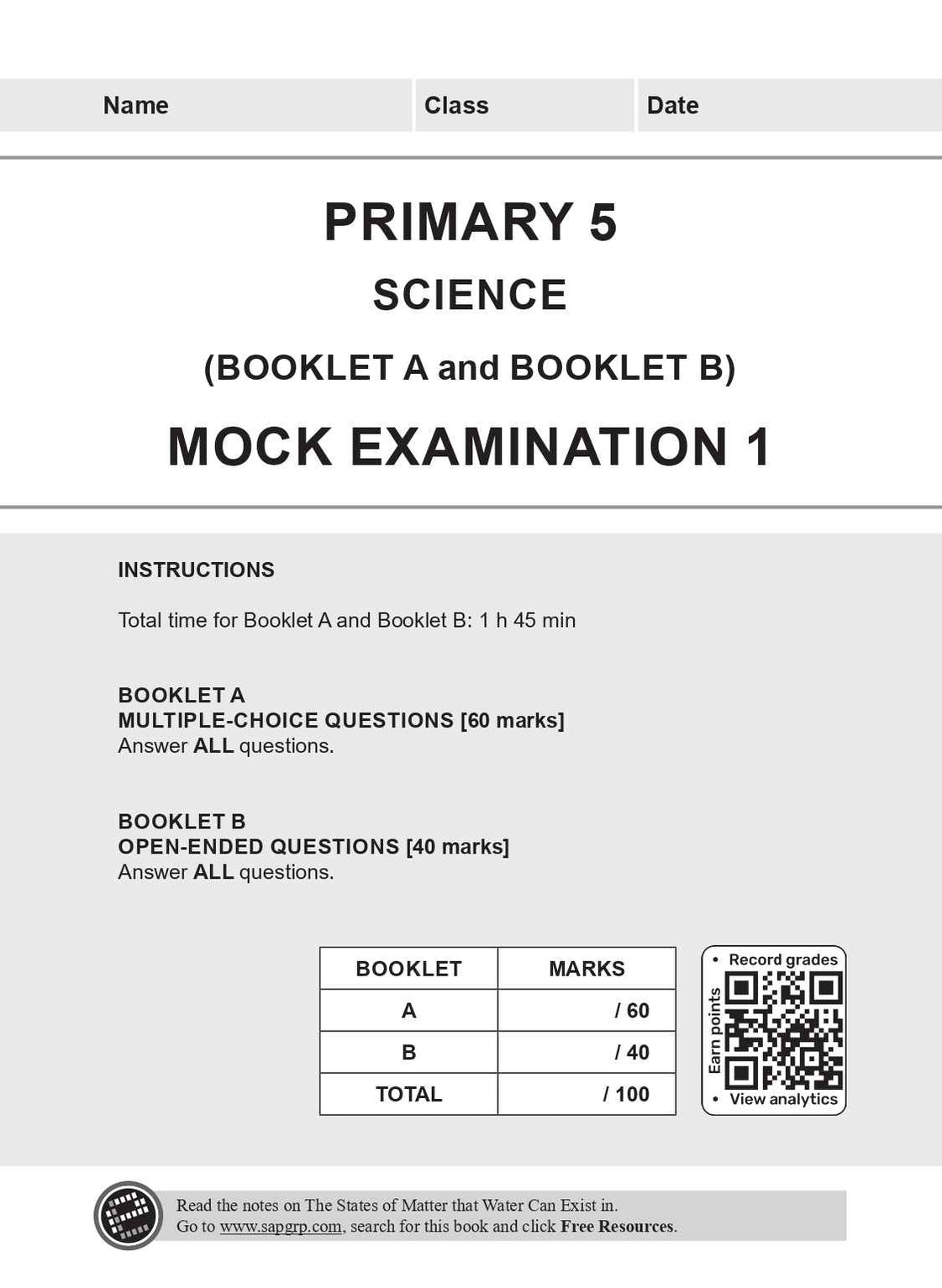LEARNING+ Primary 5 Science Mock Examinations