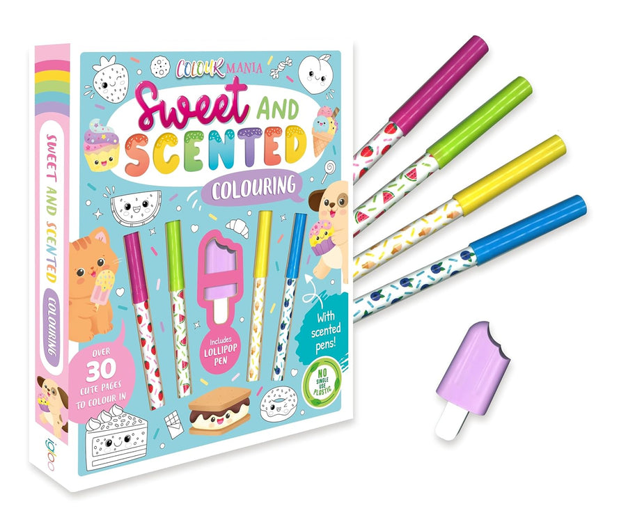 Sweet and Scented Colouring (Colouring Kit With Scented Pens) Paperback 