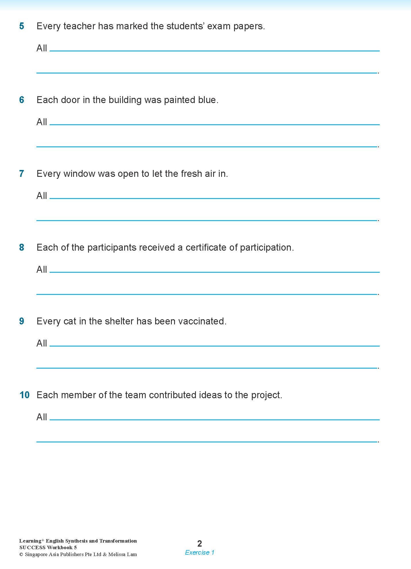 LEARNING+ ENGLISH Synthesis and Transformation SUCCESS Workbook 5