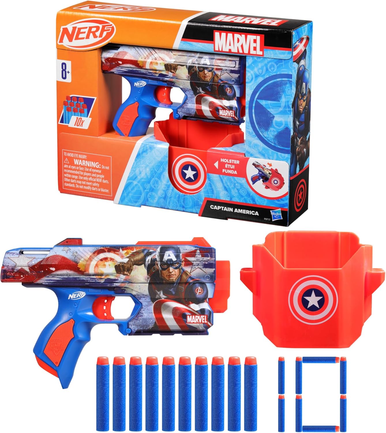HASBRO NERF MARVEL CAPTAIN AMERICA DART BLASTER