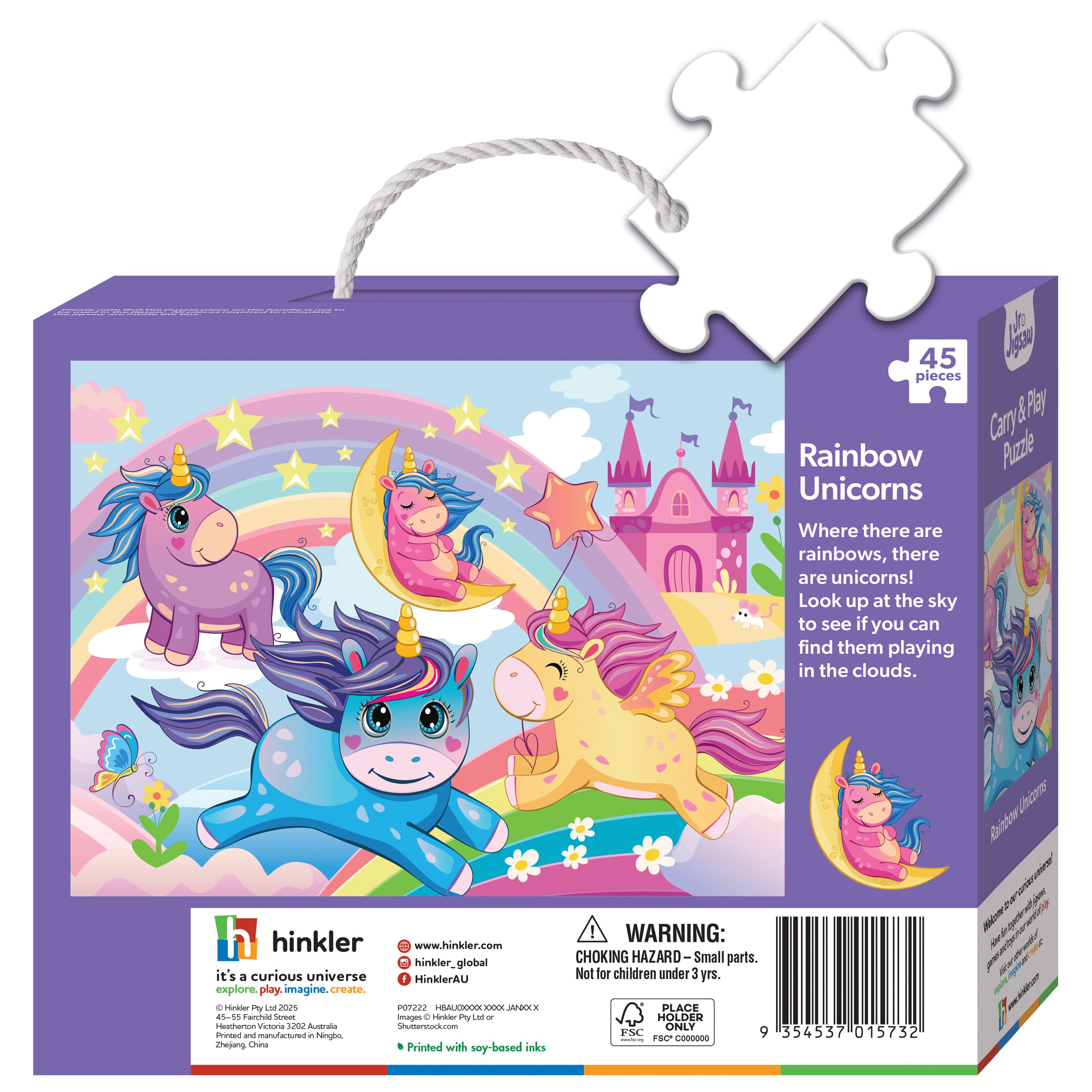JR JIGSAW CARRY N PLAY PUZZLE RAINBOW UNICORNS