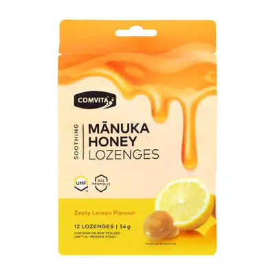 Comvita Manuka Honey Lozenges With Propolis - Zesty Lemon 12S