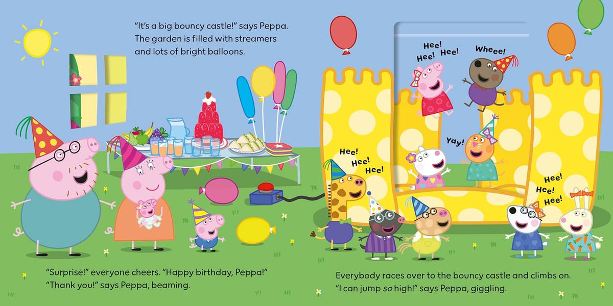 Peppa Pig: Peppa’s Muddy Puddle Party: A Slide-and-Play Book (Board Book)