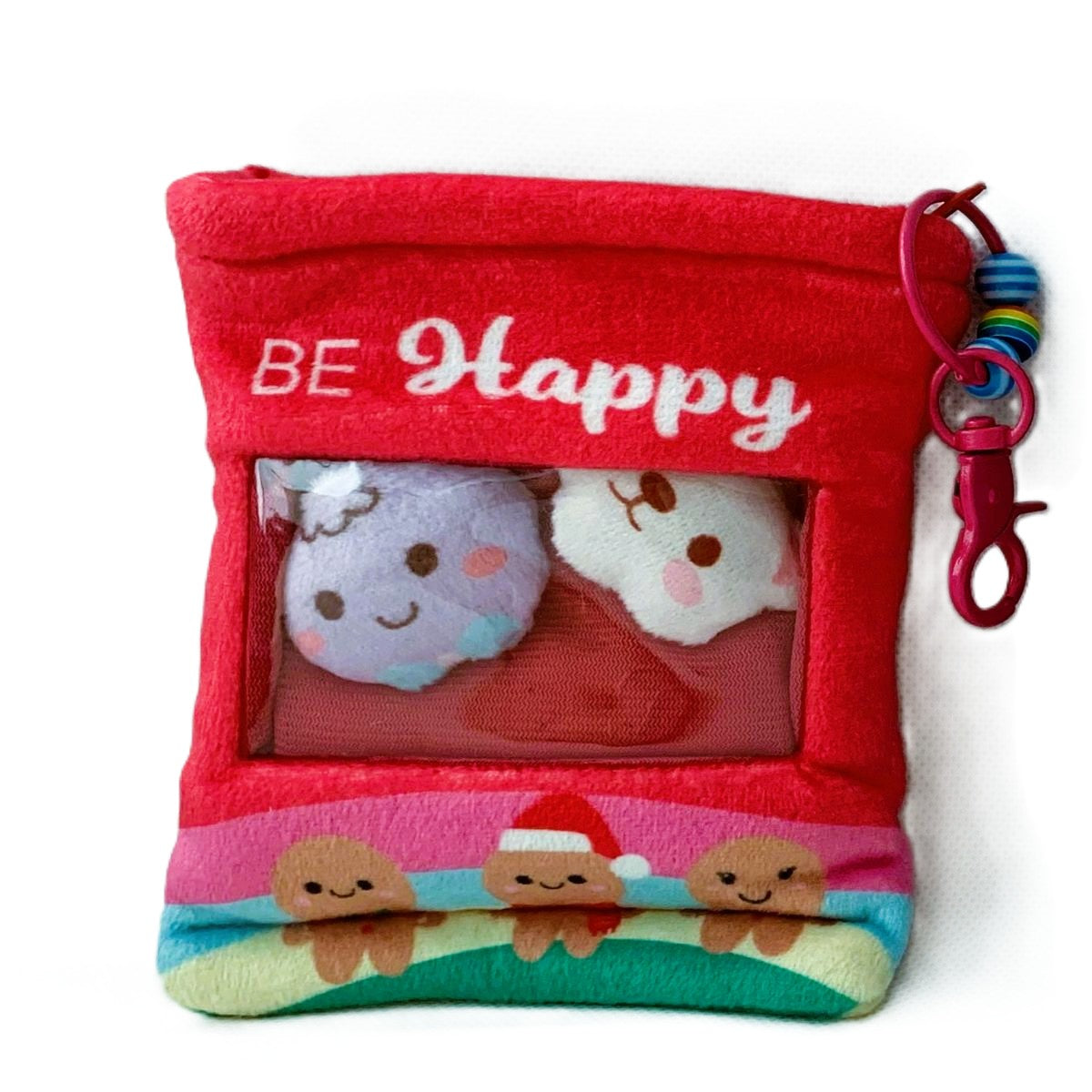 Plush Zip Bag With 2 Dolls Happy H061