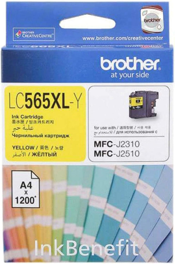 Brother LC565XLY Original Ink Cartridge Compatible with MFC Series, 1200 Pages, Yellow