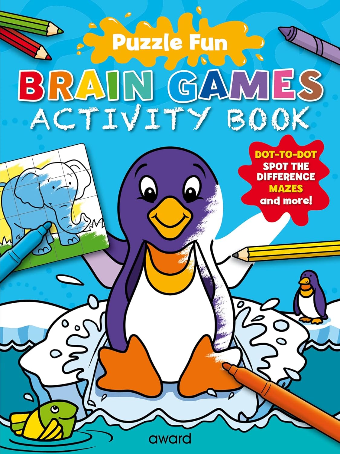 Puzzle Fun Activity Book, Brain Games - Penguin