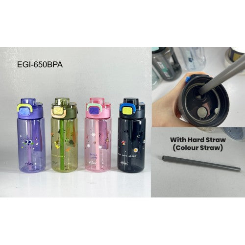 EPLAS Candy Crush One-Touch Water Bottle with Straw 650ml EGI-650