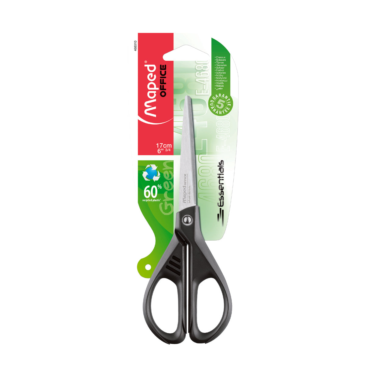 Maped Essentials Grn Scissors 17Cm468010