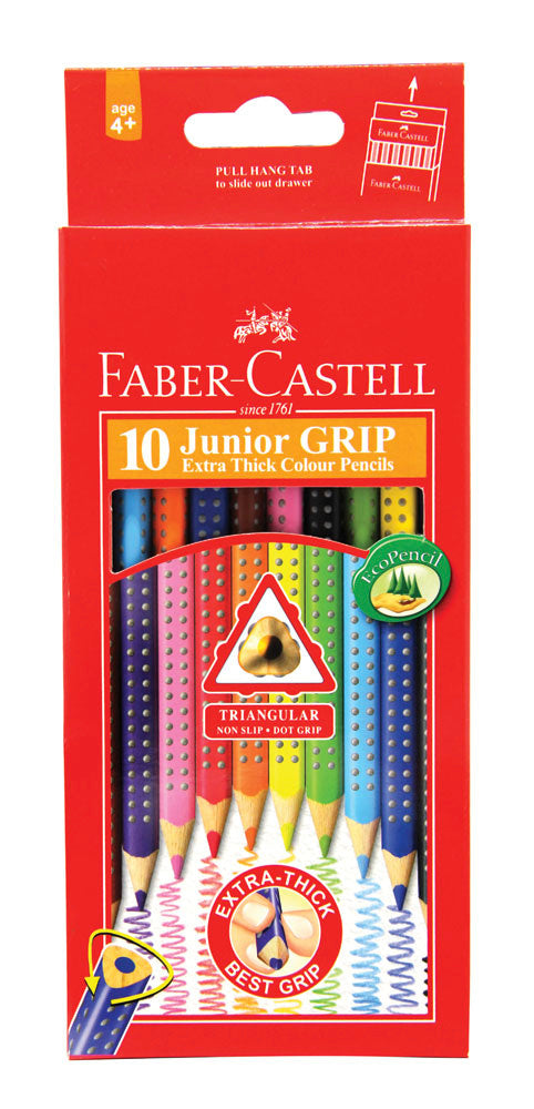Faber-Castell Junior Grip Colour Pencils, 10 Colours-116260