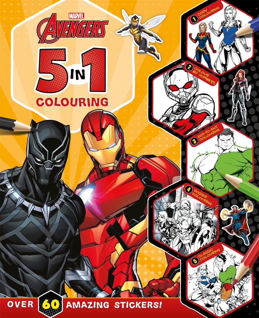 Marvel Avengers: 5 in 1 Colouring (Paperback)