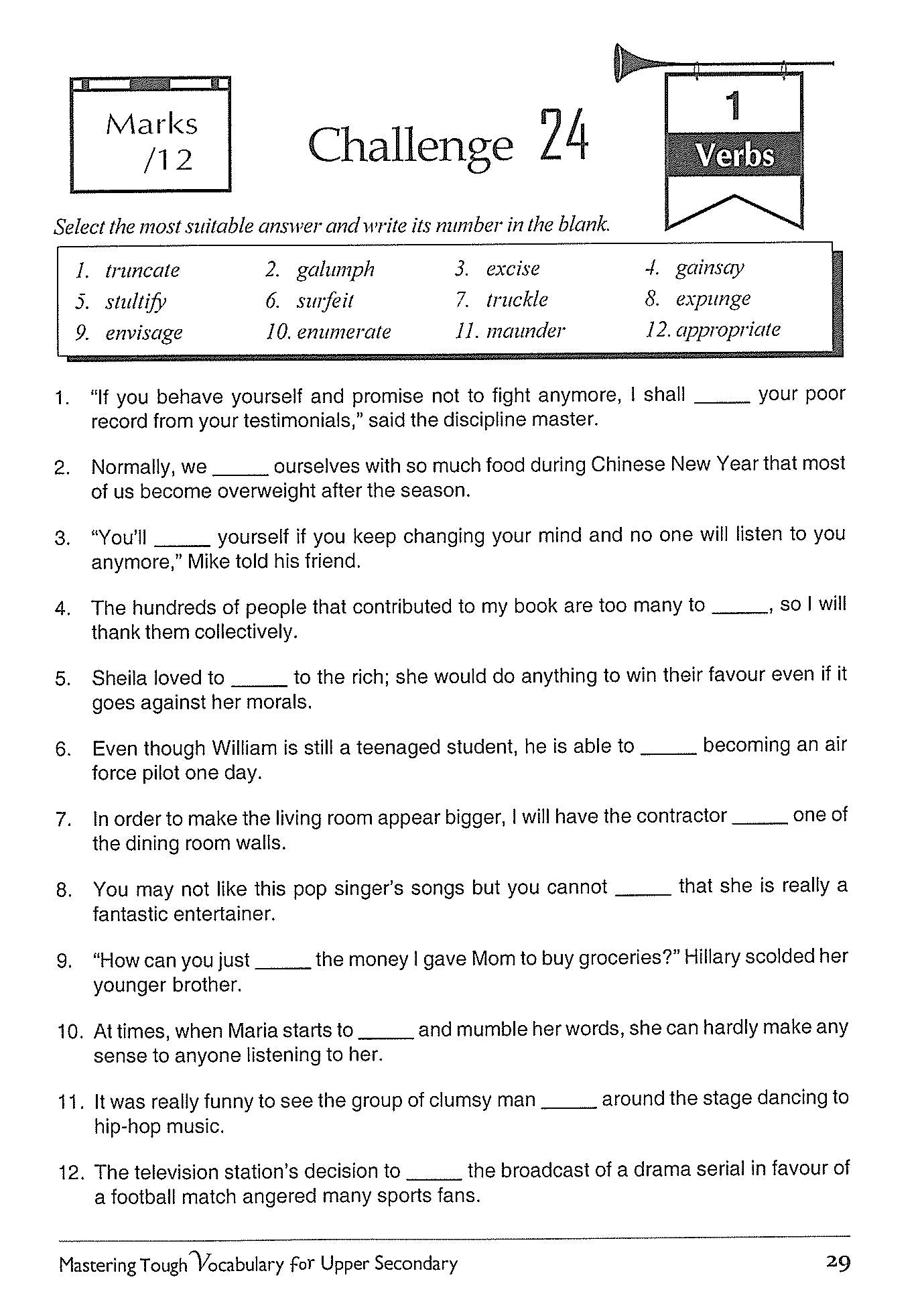 Upper Secondary Mastering Tough Vocabulary