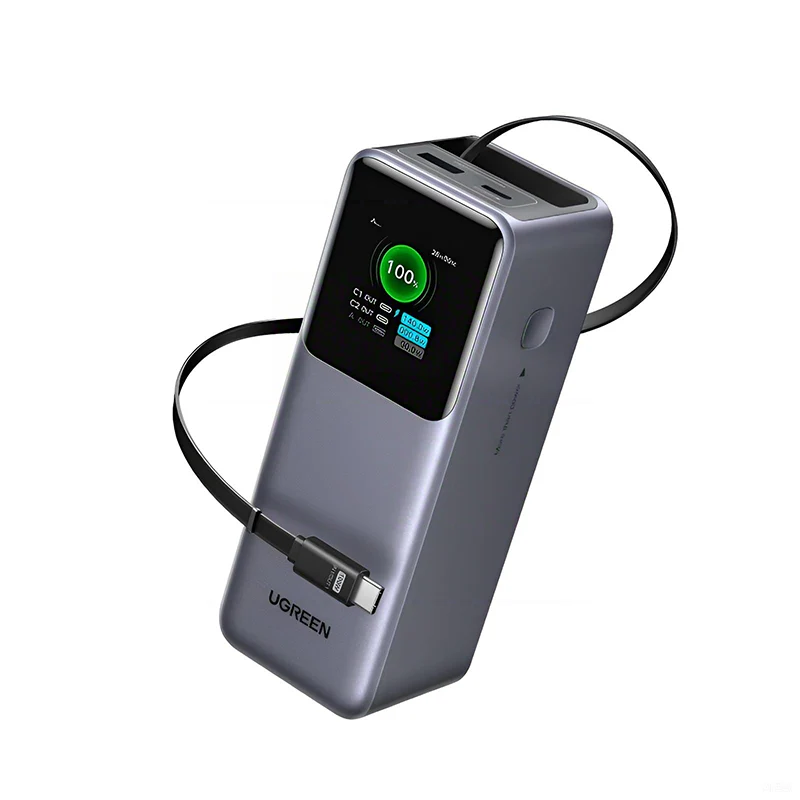 Ugreen PB726 20000mAh 165W CCC PD PB with Retractable Cable - Black