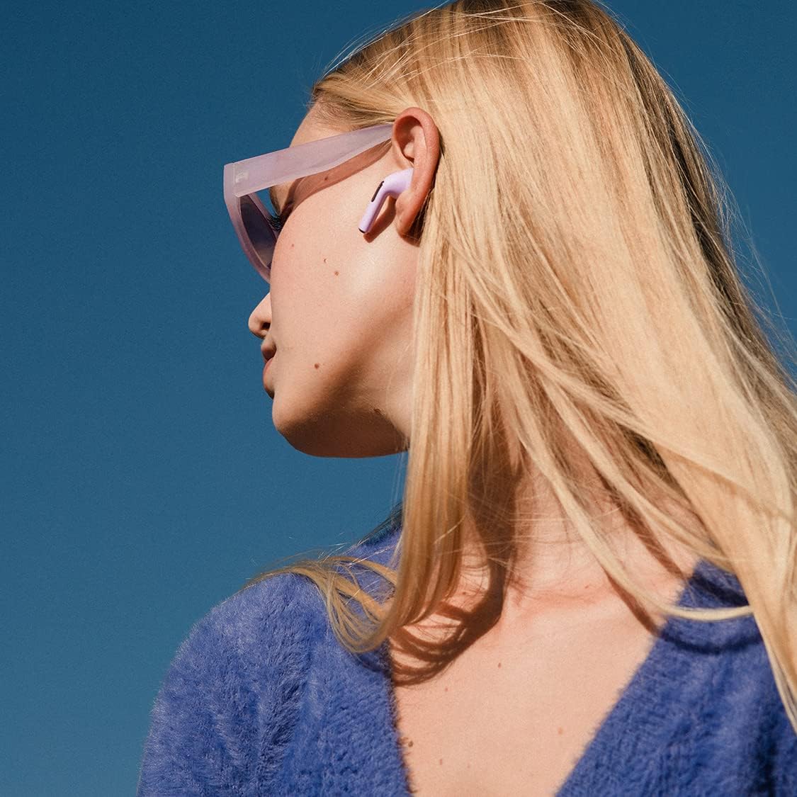 Sudio N2 True Wireless Bluetooth Open-Ear Earbuds - Multipoint Connection, Built-in Microphone for Calls, 30h Battery Time with Charging Case, IPX4 Water Resistant (Purple)