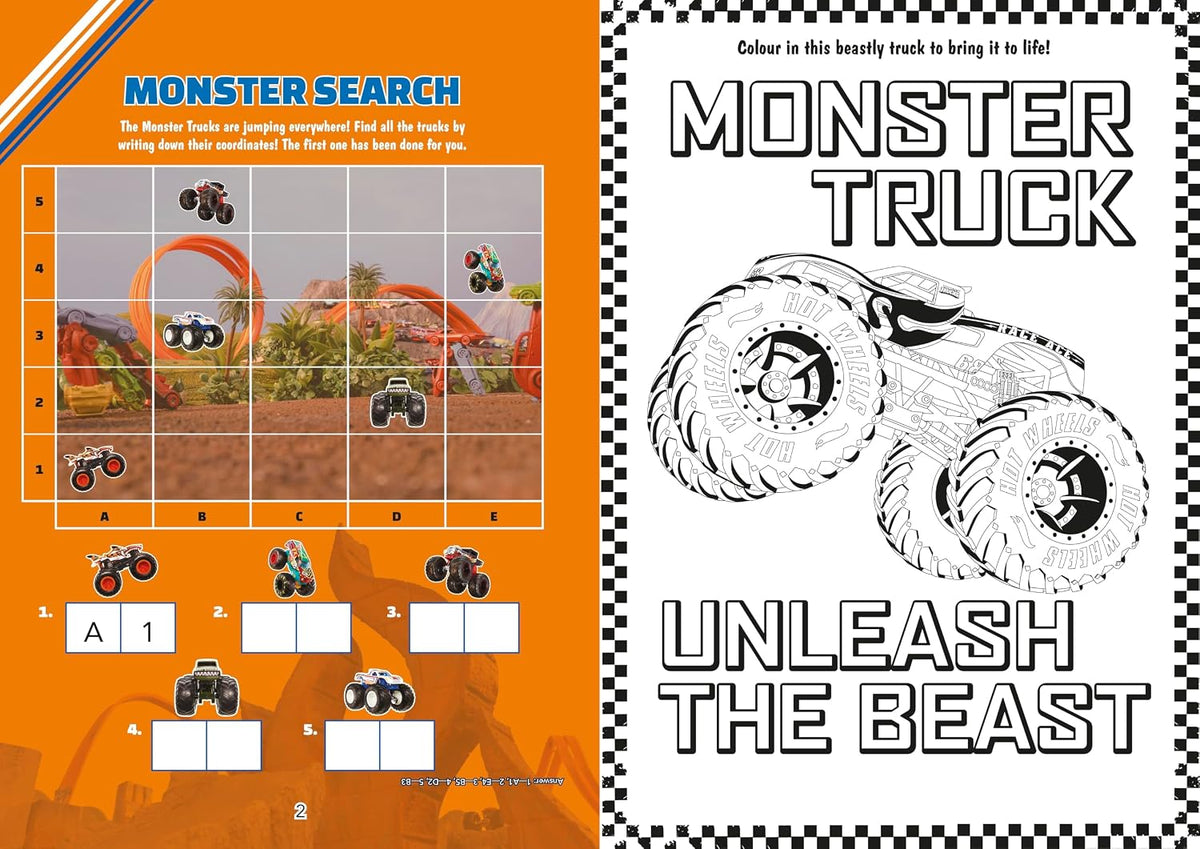 Hot Wheels: Monster Trucks: Smash and Crash!: A Sticker and Colouring Activity Book (Paperback)