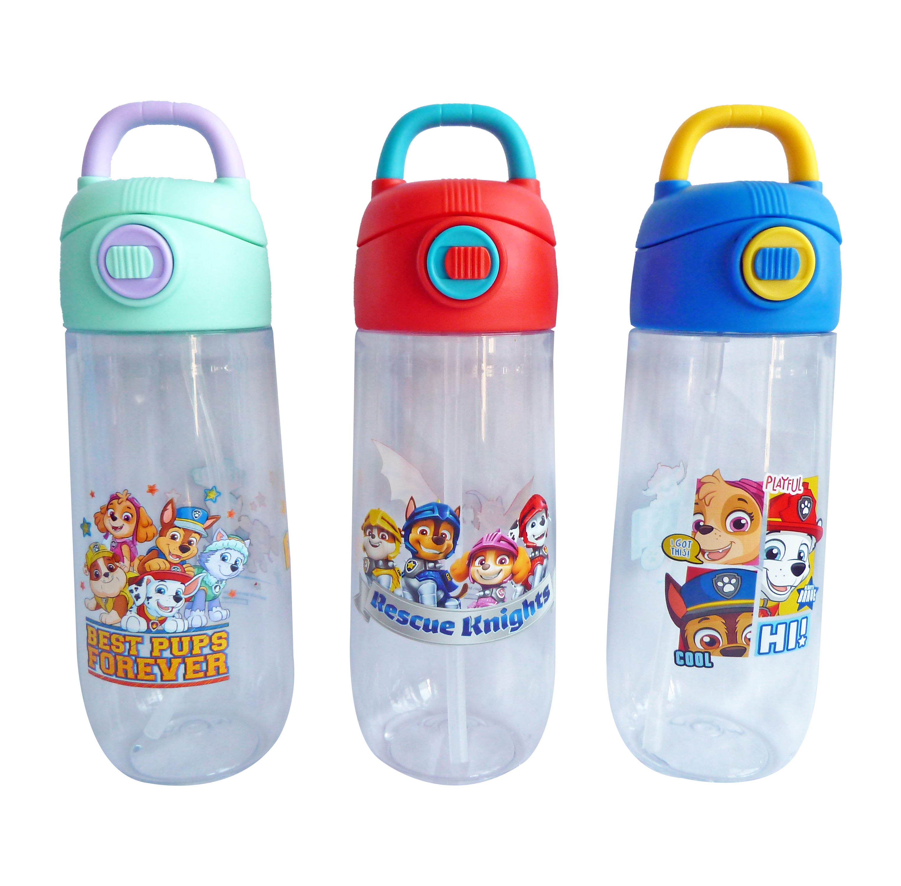 PAW PATROL WATER BOTTLE WITH STRAW 550ML - GREEN