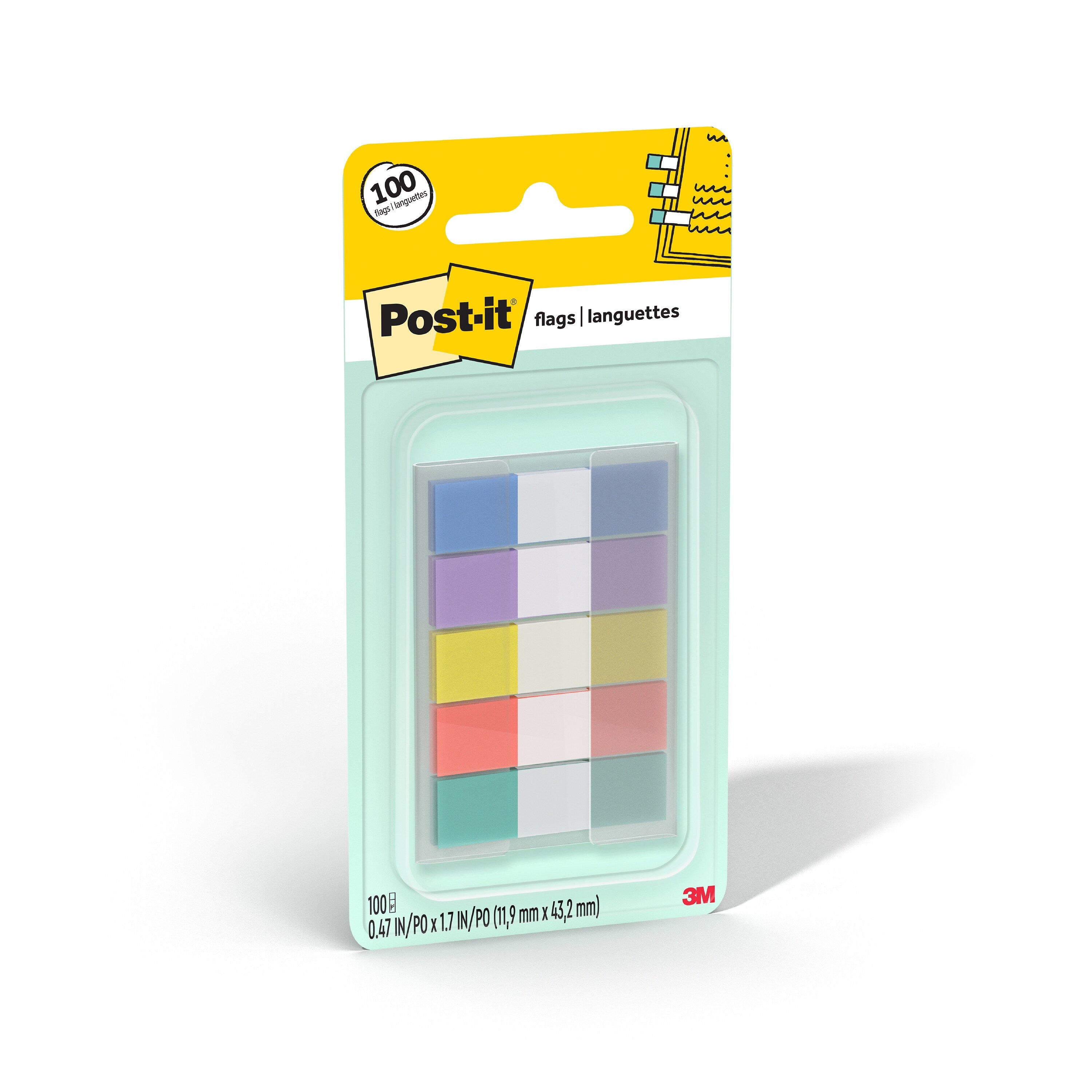 3m Post-it Flags Disp, 683-5pastel