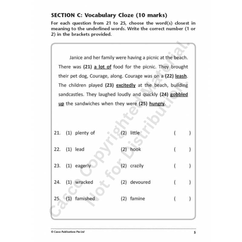 Primary 2 English 10 Class Tests