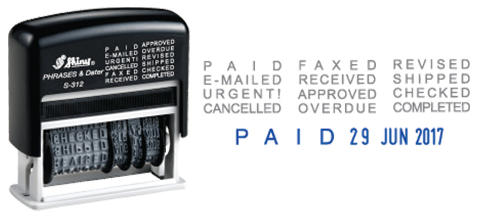 Self-inking Phrase Dater 
