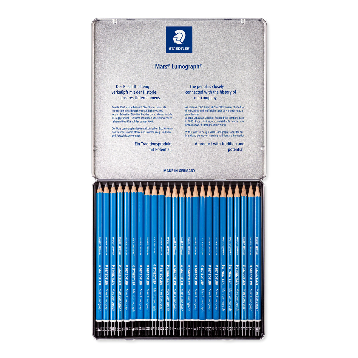 STAEDTLER Mars® Lumograph® 100 Metal box set drawing pencil 24 pcs 