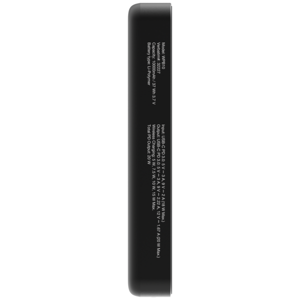 Verbatim 10000mAh Magnetic Wireless Power Bank - Black