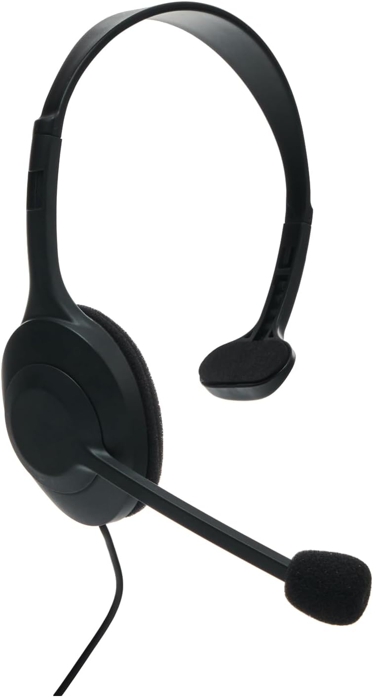 Audio-Technica ATH-101USB Single-Earpiece Anti-Microbial Headset, Black