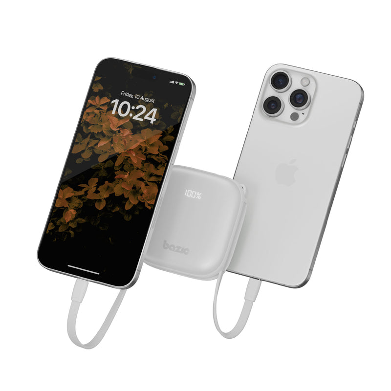 GoPower Fusion 10K 20W Power Bank with USB-C & Lightning (White)
