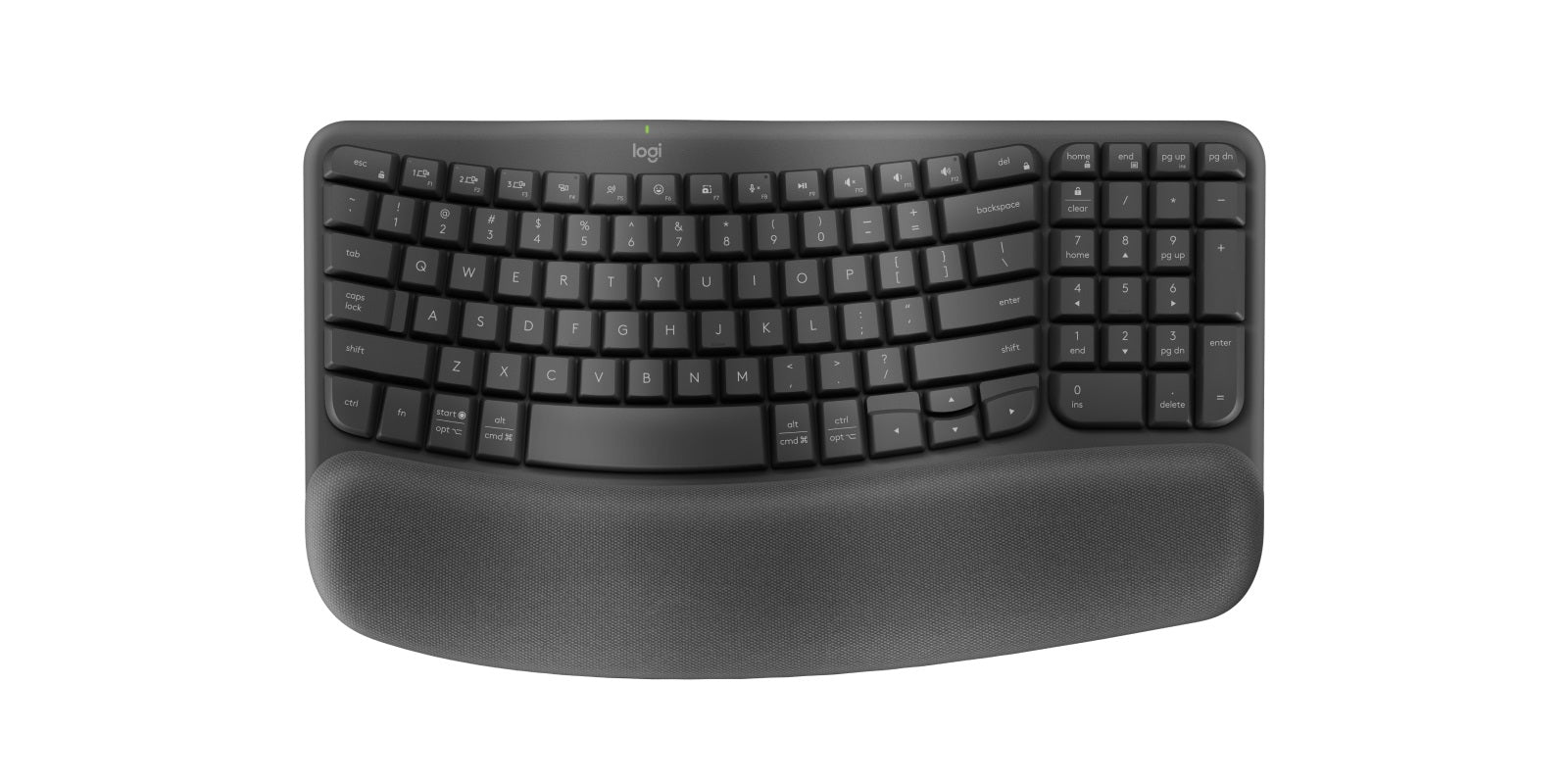 Logitech Wave Keys Wireless Ergonomic Keyboard (Graphite)