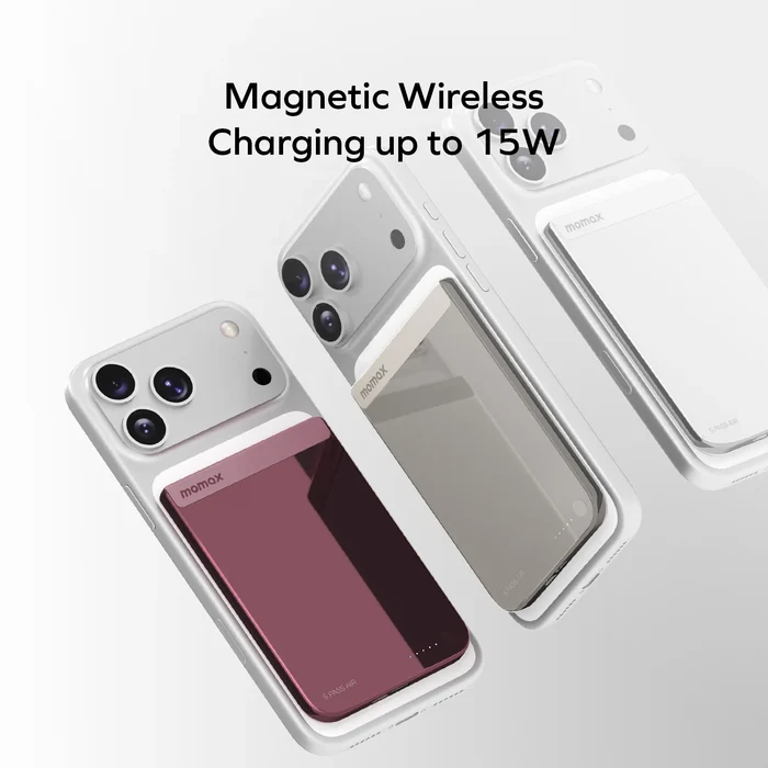 Momax 1-Power S.Pass Air 5000mAh Slim Magnetic Power Bank - Silver