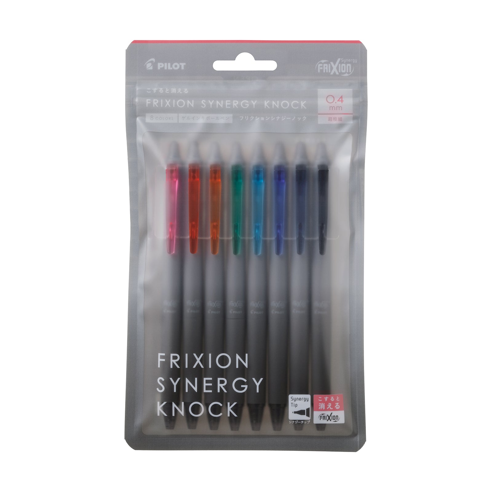Pilot Frixion Synergy Knock Erasable Pen 0.4mm Set Of 8 Colors