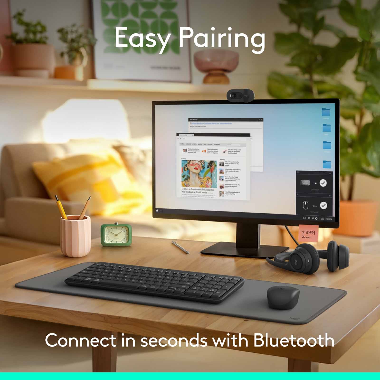 Logitech MK250 Bluetooth® Compact Keyboard Mouse - Graphite