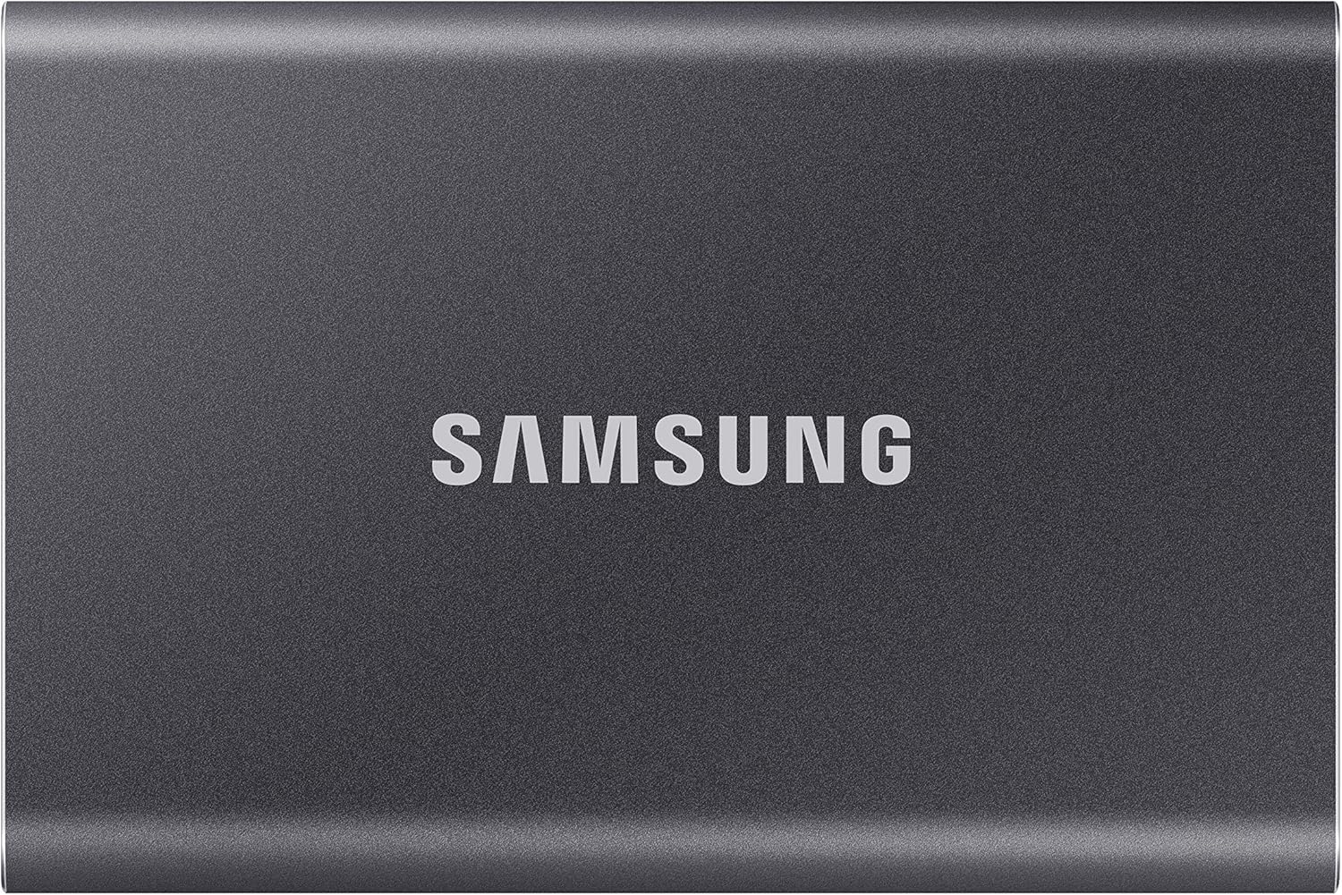 SAMSUNG MU-PC1T0T/WW T7 USB 3.2 Portable Solid State Drive, 1TB, Titan Gray