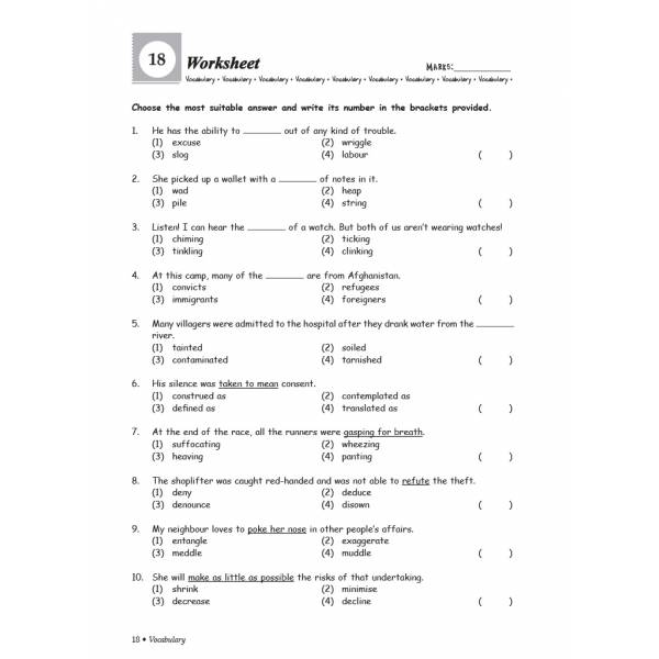 Primary 6 Grammar & Vocabulary