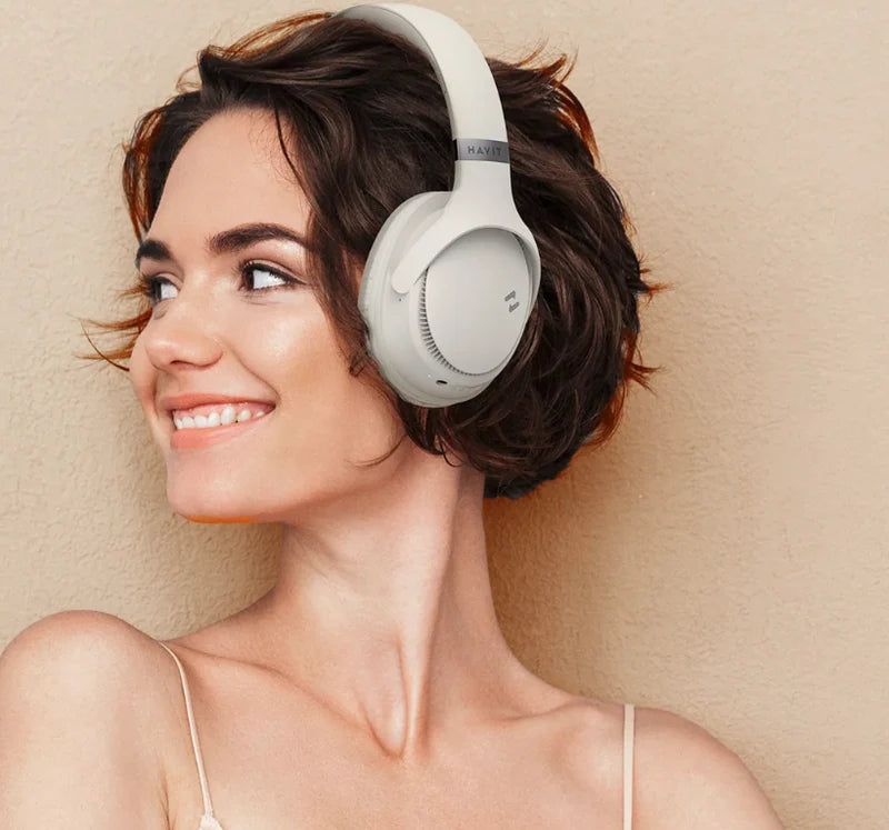 Havit H630BT Over-ear Bluetooth Headphones Beige