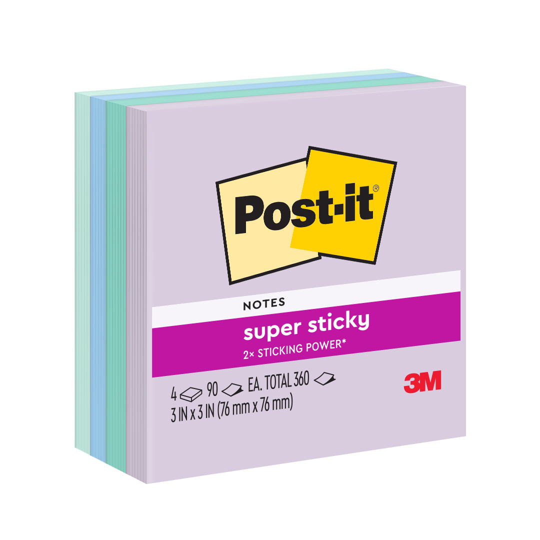 Post-it® 654-4ssblu Blue Hour Notes, 3x3", 90sheets, 4pads/pack