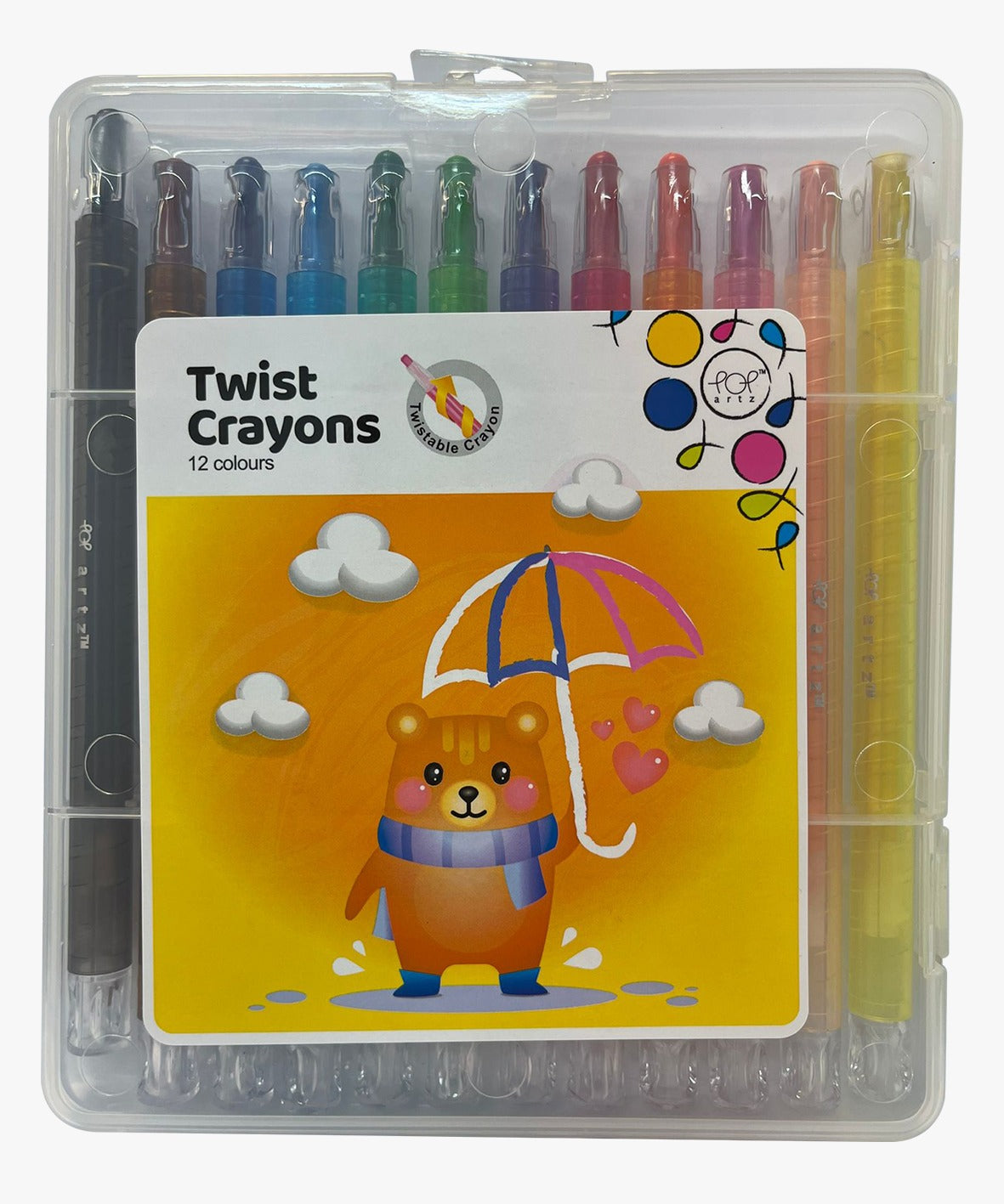 POP Artz Twist Crayon 12 Colours (Large)