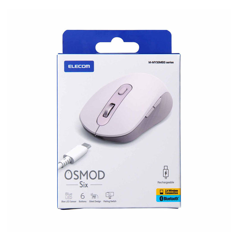 Elecom 6 Button Osmod Dual Mode Silent Wireless Mouse – Pink (M-MY35MBSPN-G) 