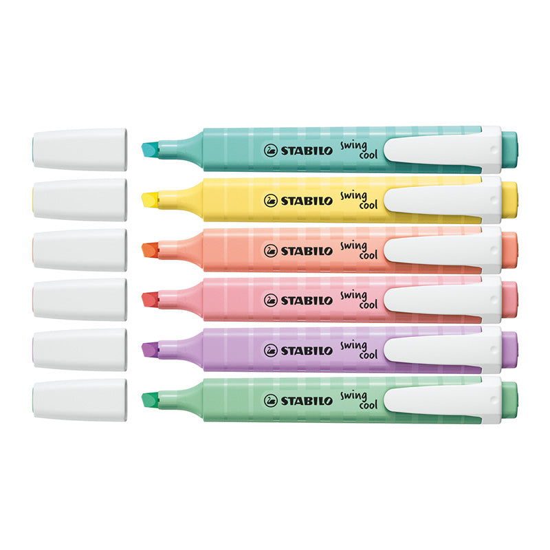 STABILO Swing Cool Pastel Highlighter - Wallet of 6 Pieces