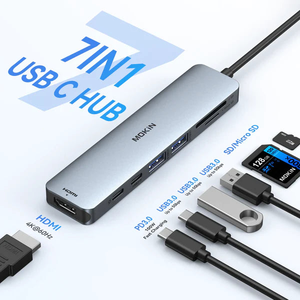 MOKiN 7-in-1 USB-C Hub HDMI Adapter