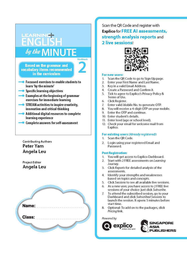 Primary 2 Learning+ ENGLISH by the MINUTE Workbook 2 -2nd Edition