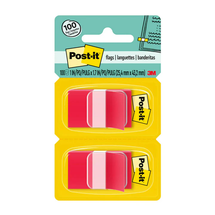 Post-it® 680-RD2 Red Flags Twin Pack, 1x1.7"