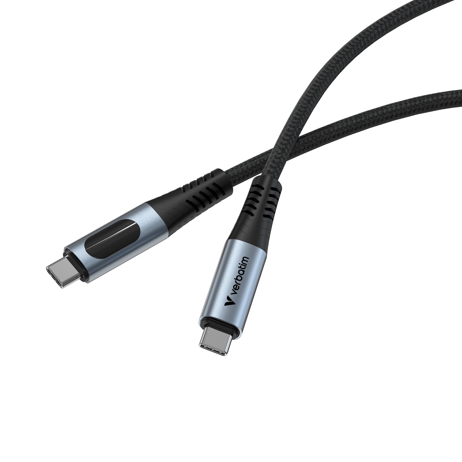 Verbatim Sync & Charge Cable 100W USB-C to USB-C with LED Display (SCC2-CCD100) Black