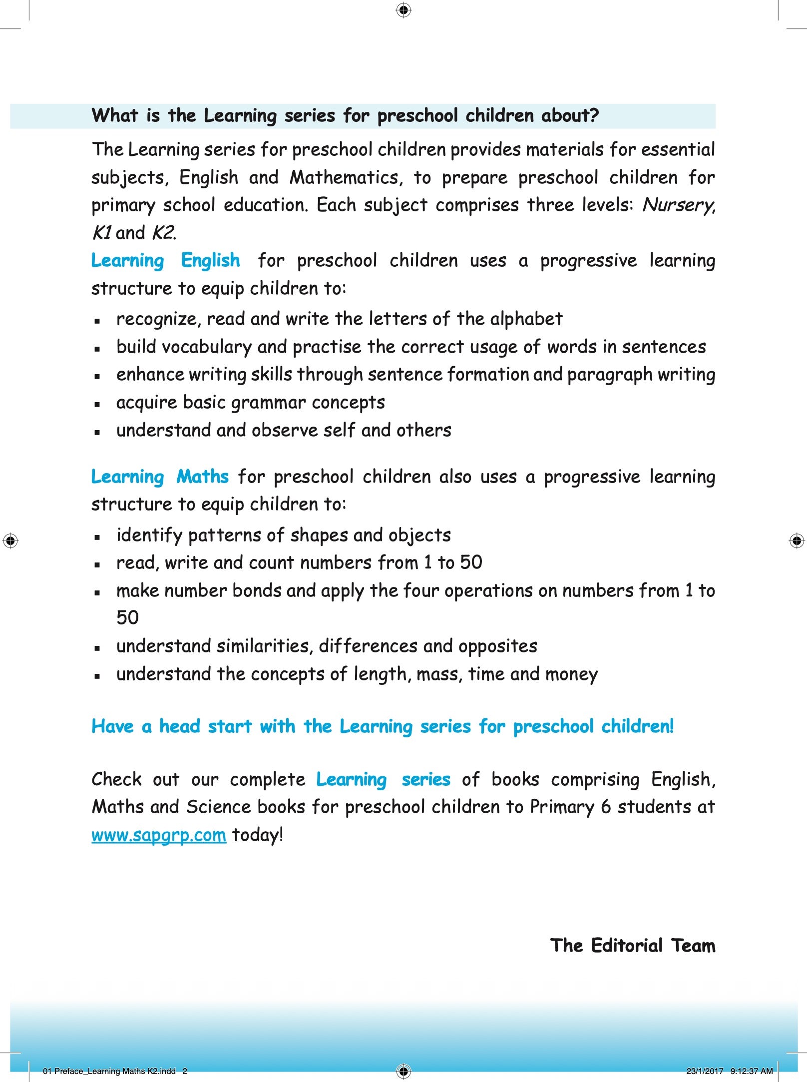Kindergarten 2 Learning Maths - 2nd Edition