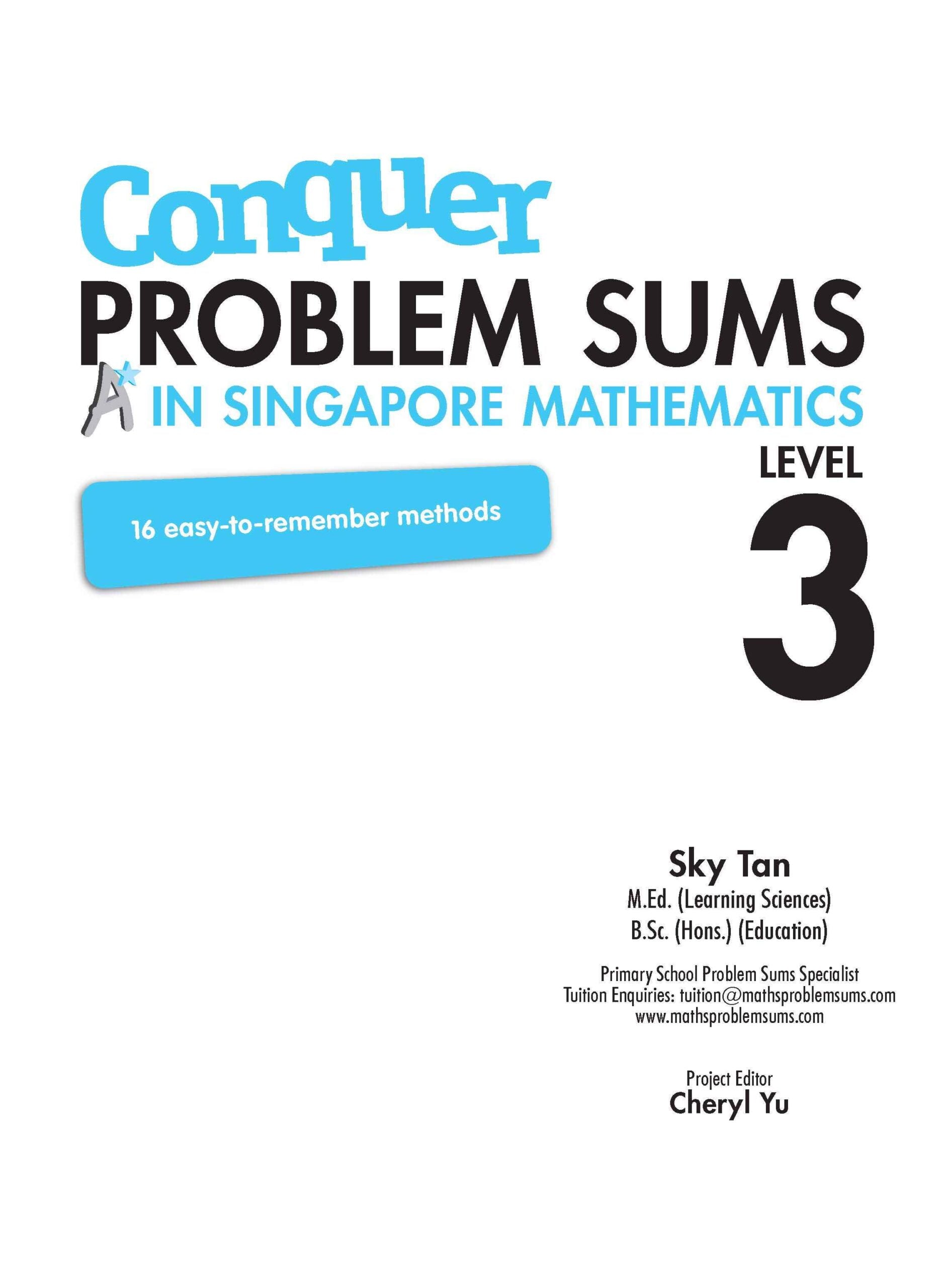 Conquer PROBLEM SUMS A* IN SINGAPORE MATHEMATICS LEVEL 3 – Popular Book ...