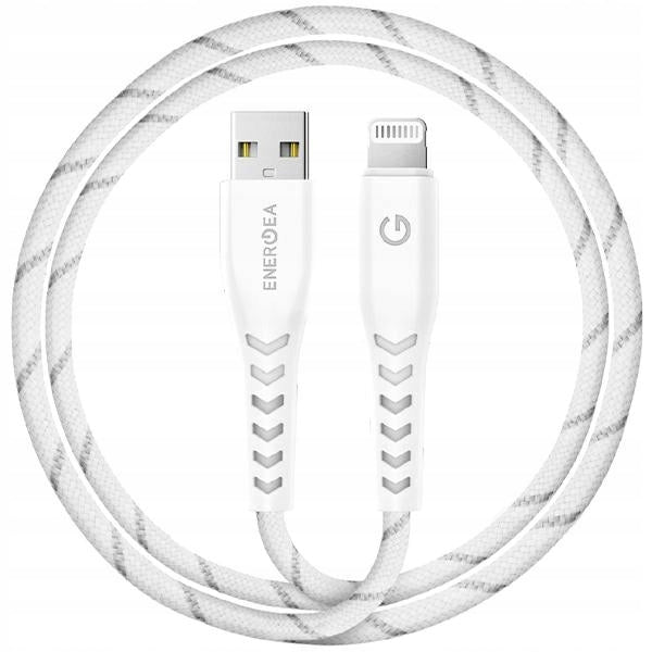 Energea Kabel Nyloflex USB Lightning Charge and Sync C89 Mfi 1.5m Biały/w