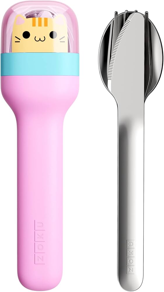 Zoku Kids Pocket Utensil Set - Kitty