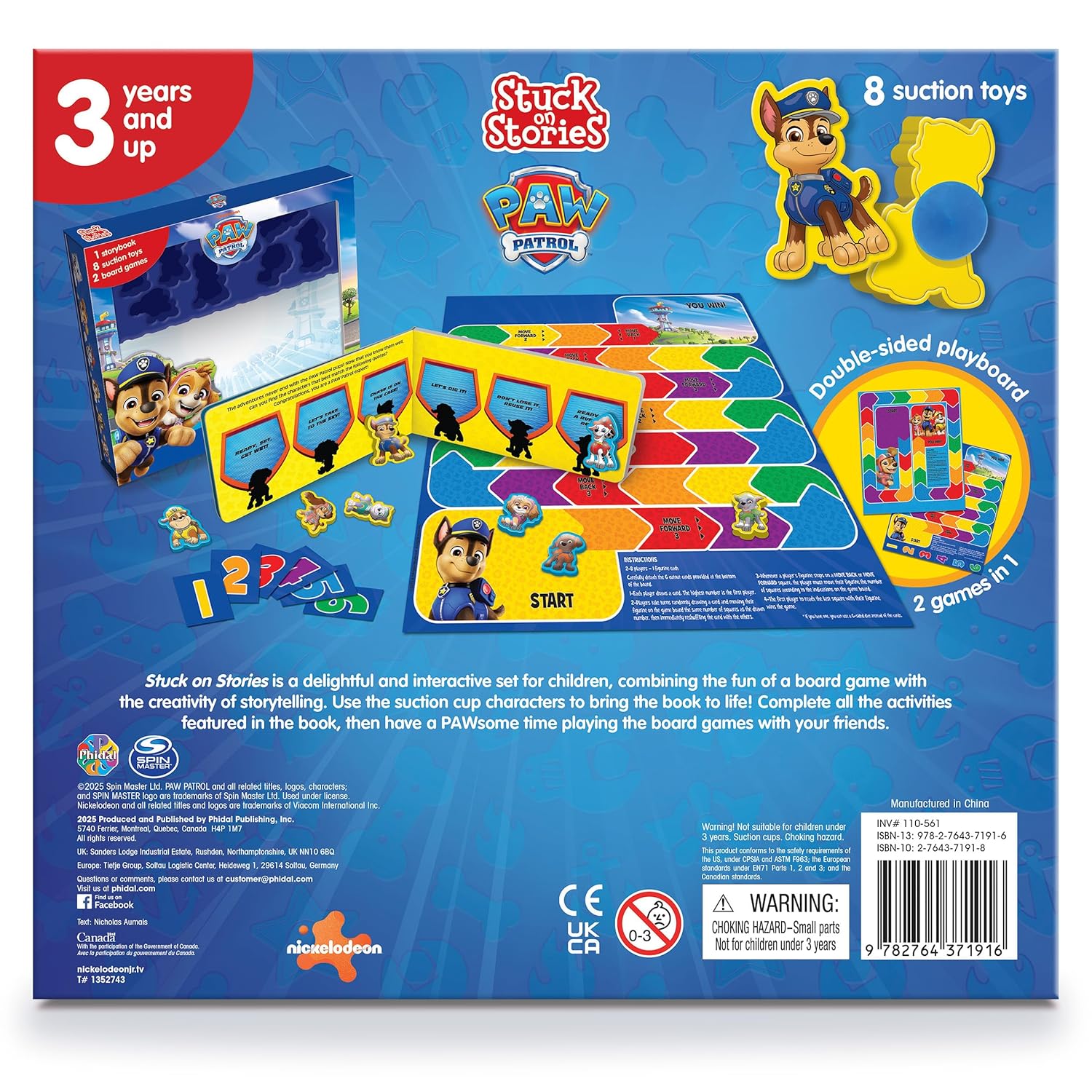 Paw Patrol Stuck on Stories - Activity Books for Kids (16-Page Storybook, 8 Toy Suction Cups, 2 Board Games) Novelty Book – Picture Book