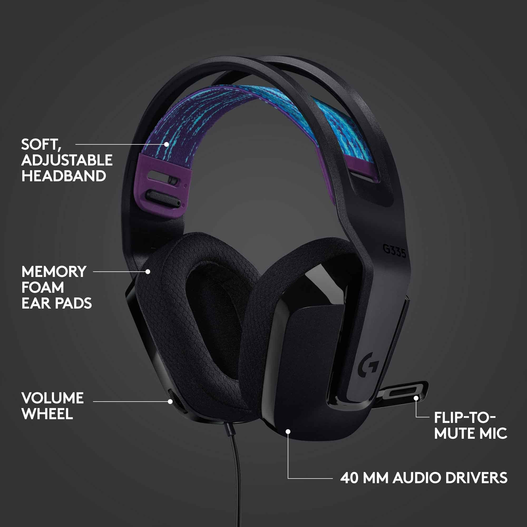 Logitech G335 Wired Gaming Headset - Black 