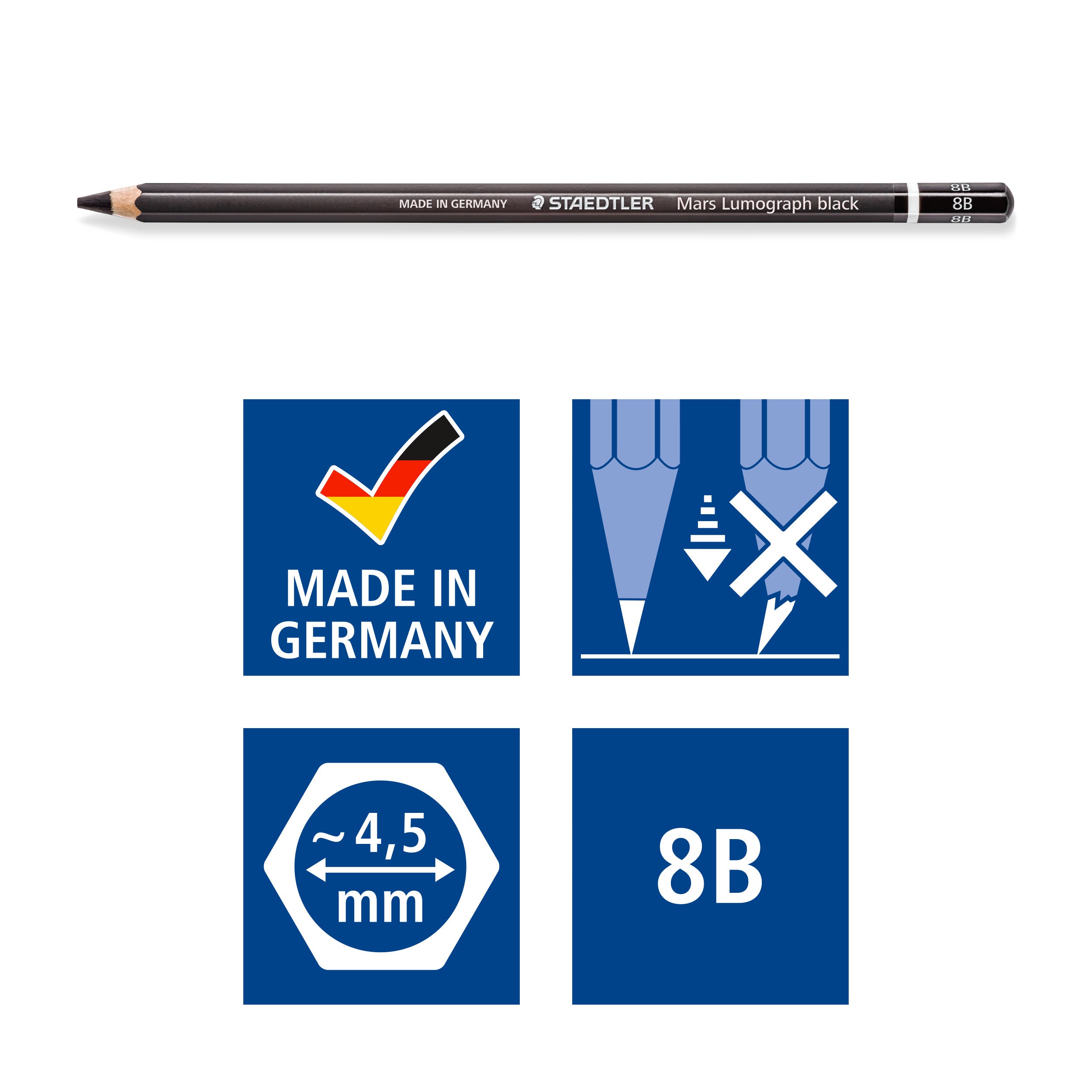 STAEDTLER MARS LUMOGRAPH BLACK ART PENCIL 100B-8B