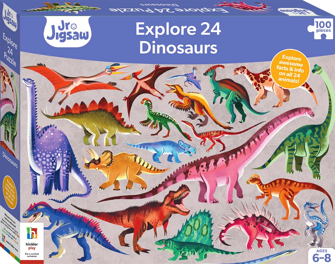 HINKLER JR JIGSAW EXPLORE 24 DINOSAURS